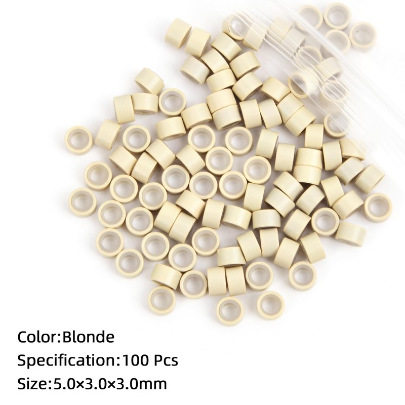 Vlasy 100Pcs 5mm Silicone Lined Micro Ring Beads for Hair