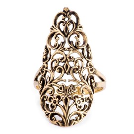 WINDALF Luciana Women's Ring 30 mm Bohemia Ornaments Statement Bronze Ring Renaissance, Bronze, No Gemstone