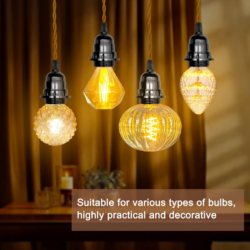 2 Pack Plug in Pendant Light Fitting Kit with 5.1M