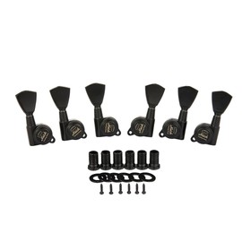 KAISH 3x3 Locking Tuners 18:1 Guitar Tuning Keys Locking Tuning Machines with Keystone Buttons for LP/Les Paul/SG/ES or Acoustic Guitars Black