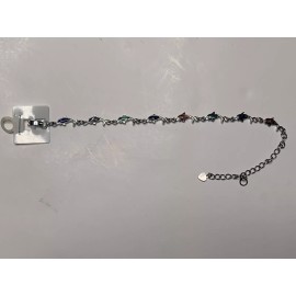 Natural Shell Jewelry Genuine Paua Sea Shell 7 1/2"-11" Dolphin Anklet~~~Multi Colored Jewelry~~~NWT!