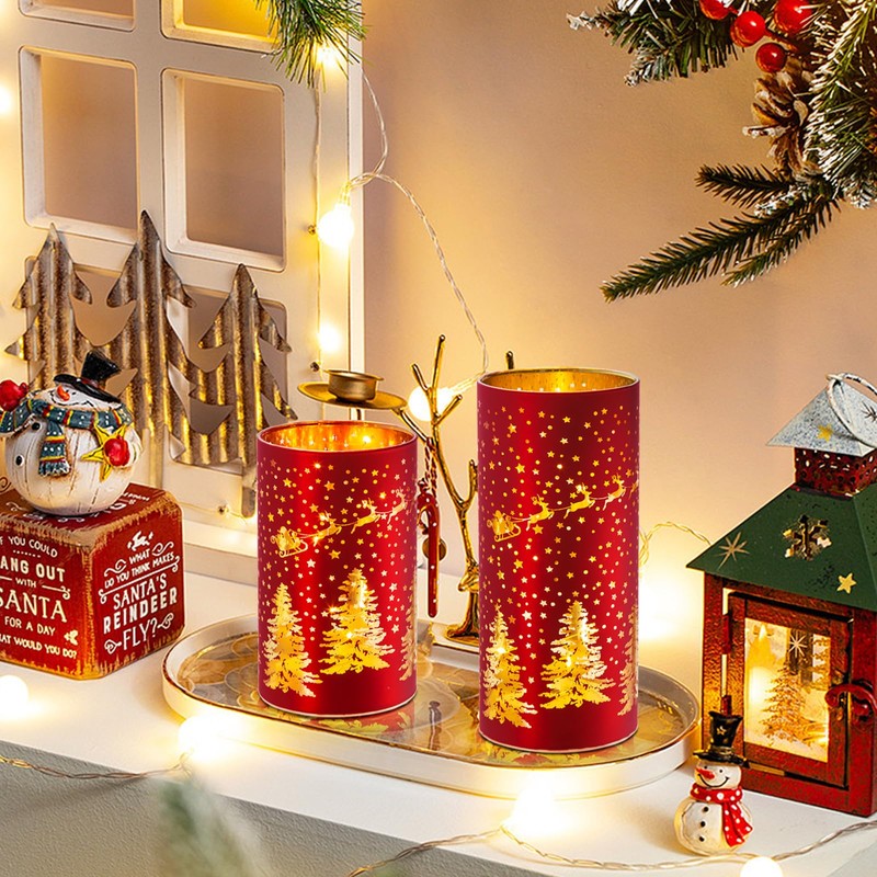 MJ PREMIER Christmas Decorative Lamp, Christmas Pattern with Light Chain