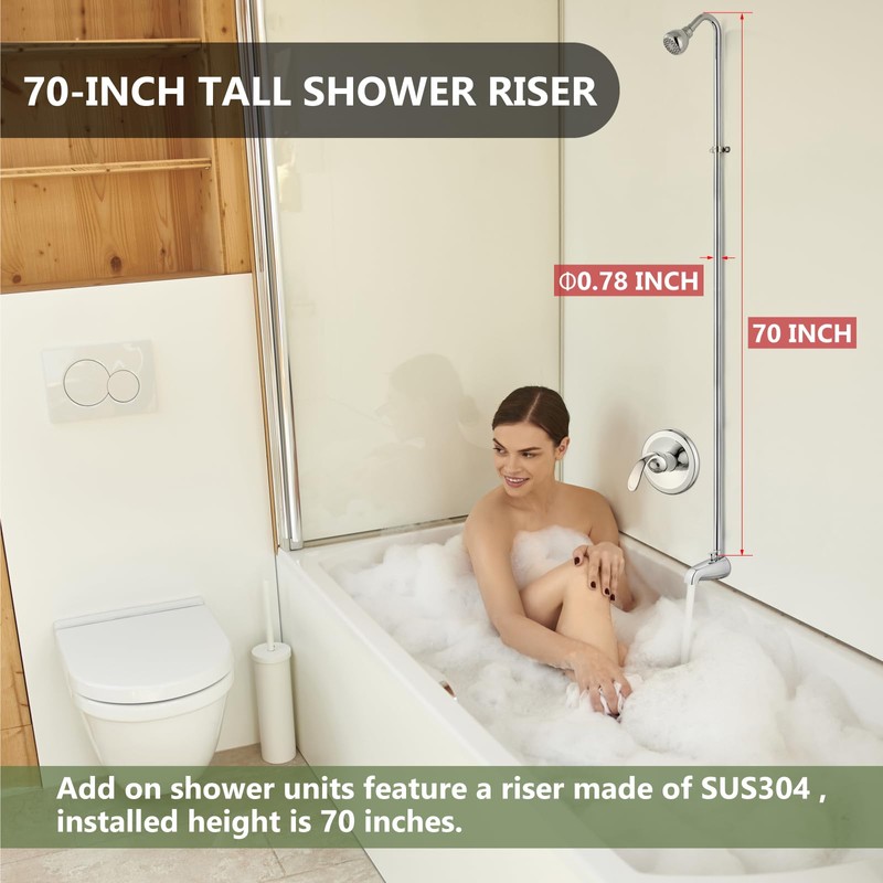 GBBNE Convertor Shower Unit,Spout-Type Add-On Shower Unit,Tub to Shower Conversion