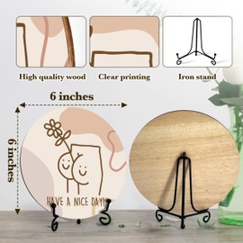 Have A Nice Day Bathroom Wood Sign, Funny Toilet Decor, Humor Boho Wooden Round Decor With Stand -17