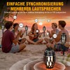Upgraded Multi-Sync Bluetooth Speakers with Light, Outdoor Speakers Waterproof Auto-Pairing,
