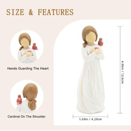 Dekismeos Angel Cardinal Figurine,Cardinal Memorial Gift,Sympathy Gifts for Loss of Loved One,Cardinal Gifts for Women