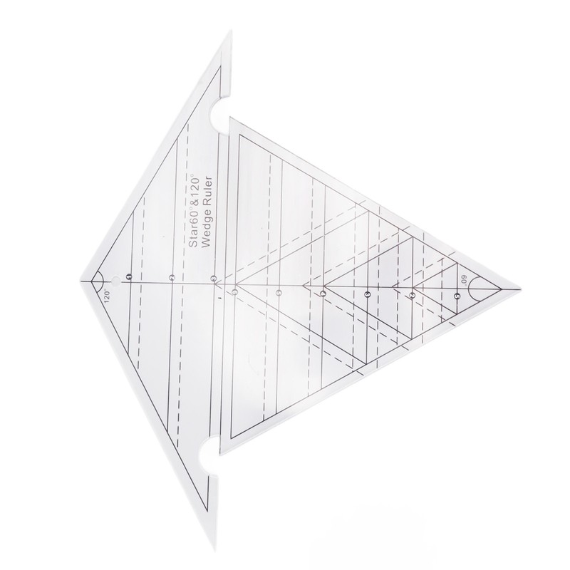 Sewing Wedge Ruler 60 Degree and 120 Degree Acrylic Transparent