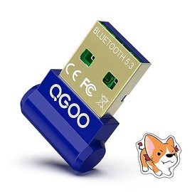 USB Bluetooth Adapter for PC - QGOO Bluetooth Dongle 5.3 EDR, Wireless Bluetooth Receiver for Desktop Computer Laptop Bluetooth Windows 8.1/10/11（blue-019）