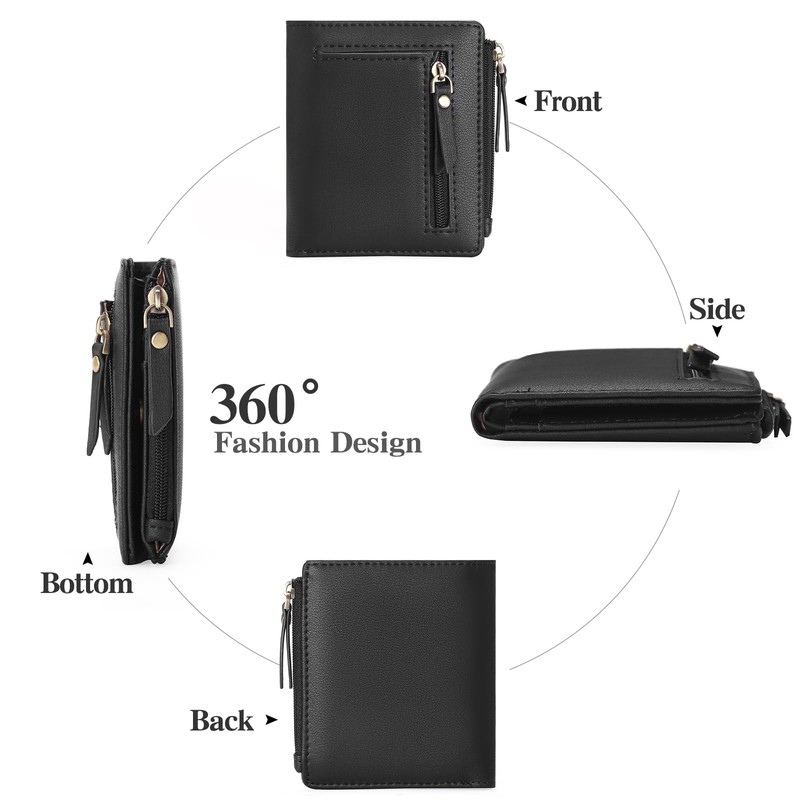 GOIACII Women's Small and Short Format Wallet with RFID Blocking,