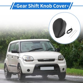 VekAuto 1 Pcs Gear Shift Knob Cover for Kia Soul 2012-2013 Anti-Slip Faux Leather Black Black Stick Shifting Handle Protector