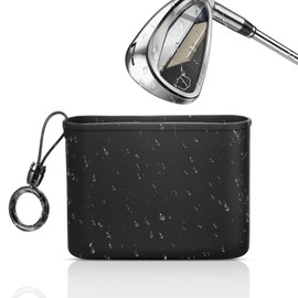 Grevosea Golf Club & Ball Cleaner Bag Waterproof Silicone Golf Ball Washer Pouch with Detachable Clip Golf Accessories Gifts for Men Women