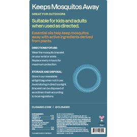Cliganic 10 Pack Mosquito Repellent Bracelets for Adults & Kids - Natural DEET-Free Bands, Individually Wrapped