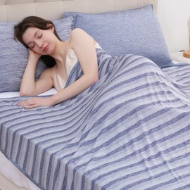 Marchpower Cooling Blanket for Hot Sleepers Queen Size, Double Sided Arc-Chill Cooling Fabric Q-Max>0.5, Cooling Blanekt for Hot Flashes and Night Sweats, Cool Blanekt Cold Blanket for Summer Blue