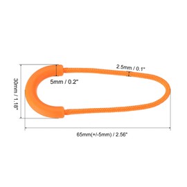 PATIKIL Zipper Pulls Extension Handle Cord, 10 Pack Finger Use Plastic U-Shape Tab Tag Extender for Luggage Backpacks, Orange
