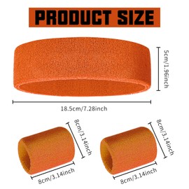 Esteopt 9 Pieces Neon Sweatband Set, 3 Colors Sports Sweatbands, 80s Vintage Sports Headband Wristband for Running, Cycling, Carnival, Costumes, Decoration