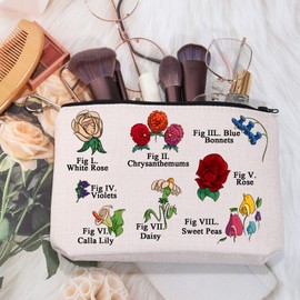 MYOSPARK Alice Fairy Tale Theme Gift Wonderland Alice Flowers Makeup Bag Zipper Pouch Fairy Tale Makeup Bag Fairy Tale Lover Gift (UK A Flowers Bag)