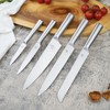 CHUSHIJI 6-Piece Silver Kitchen Knife Set | One-Piece Stainless Steel,