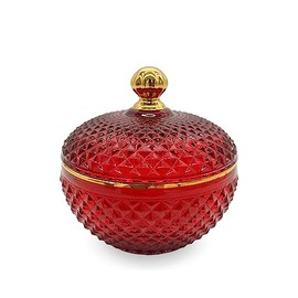 BRIGANTI Spa Candle in Decorative Red and Gold Glass Jar - Spa Retreat | Home Aromatherapy Bath & Spa Candles | Lemongrass, Patchouli, Lime Essential Oils, Highly Scented Natural Soy Wax Candle 4oz