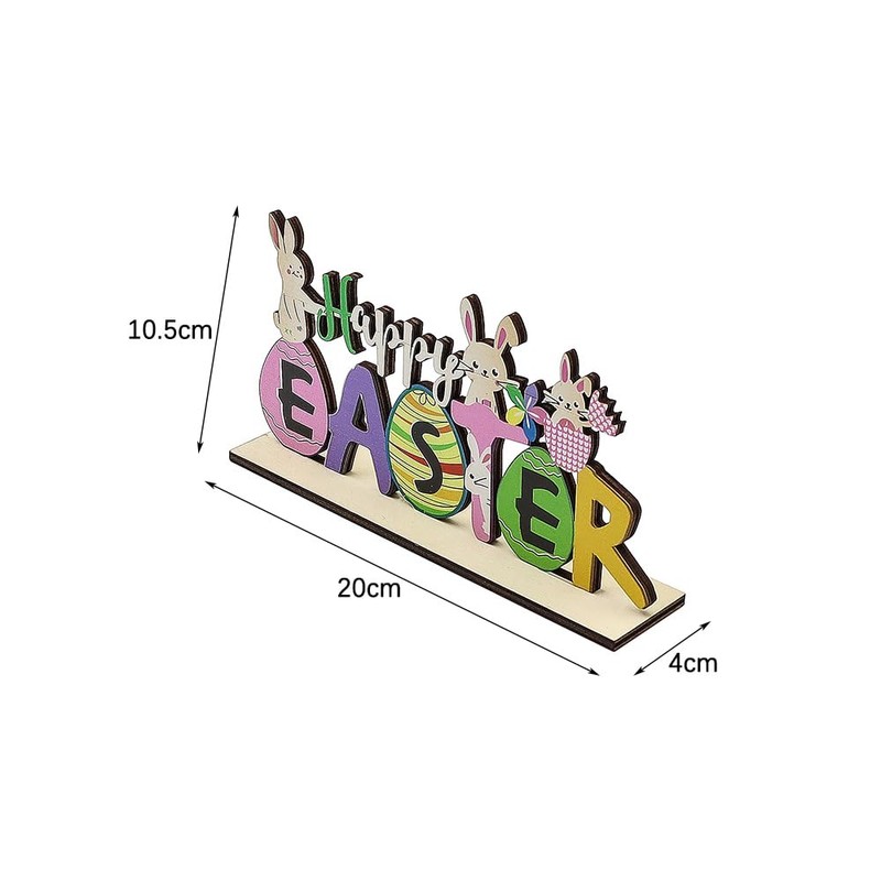 Alnicov Easter Table Decorations, Easter Wooden Table Sign Happy Easter