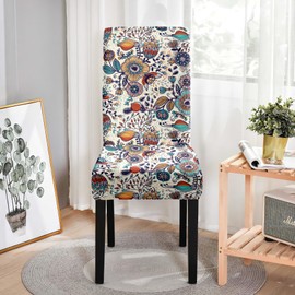 Lalluxy Stretchy Parson Chair Slipcovers for Dining Room Chair seat Covers Chair Protectors for Party Pet Protection Universal Fit Soft Polyester (Set of 4, Paisley)