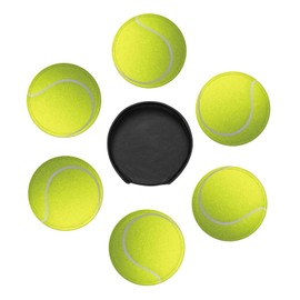 Tennis Ball Coasters for Drinks with Holder Round Leather Coasters Set of 6 Cups Mugs Mat Pad for Home Kitchen Bar
