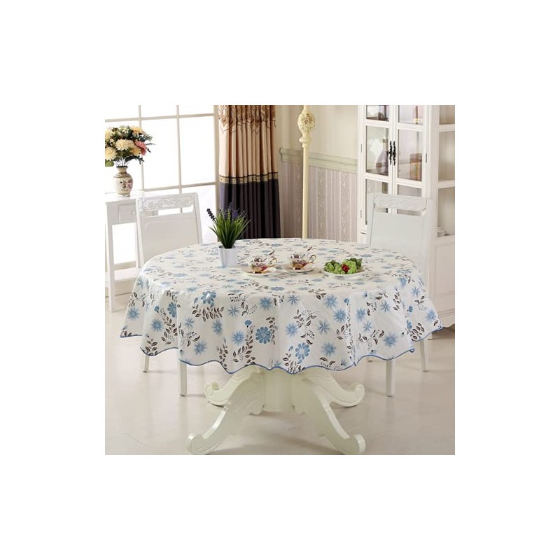 XUNQUCOM 150CM Round Hotel Tablecloth Pure Color Restaurant Tablecloth Polyester