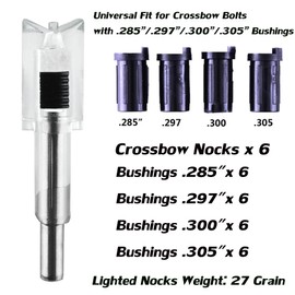 KEAUP 6/3 Pack Lighted Nocks for Crossbow Bolts with .285”/.297”/.300”/.305” Bushings High-Visibility Crossbow Lighted Nocks, On/Off Switch Included