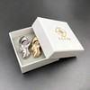 2Pcs Abstract Face Brooch Pin with Heart Crystal Eyes, Gold