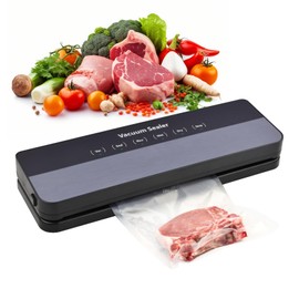 Focenat Vacuum Sealer 5 in 1, 65 KPA, Welding Device Vacuum for Food, Vacuum Sealer, Vacuum Sealer with 10 Vacuum Bags, 30 cm Long Weld