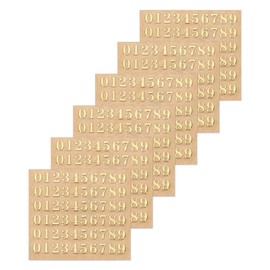 sourcing map 6 Sheets Number Resin Stickers 3D Small 1 to 9 Gold Mini Number Sticker Metallic Sparkle Alloy for Resin Nail Scrapbooking 3mm