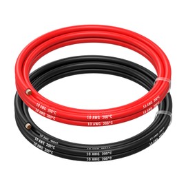 10 AWG Silicone Wire by MMOBIEL – 10 Gauge Tinned Copper Cable, 2 x 5FT (1 Red & 1 Black), Flexible High Temp Electrical Wire for RC, Drones, 3D Printers, Battery, LED, Speaker Wires