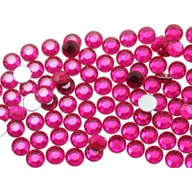 Allstarco 1000PCS 5mm SS21 Pink Fuchsia .MAR09 Acrylic Flat Back Rhinestones for Jewelry Making and Face Painting Card Making Embelishments Plastic Crafts Gems