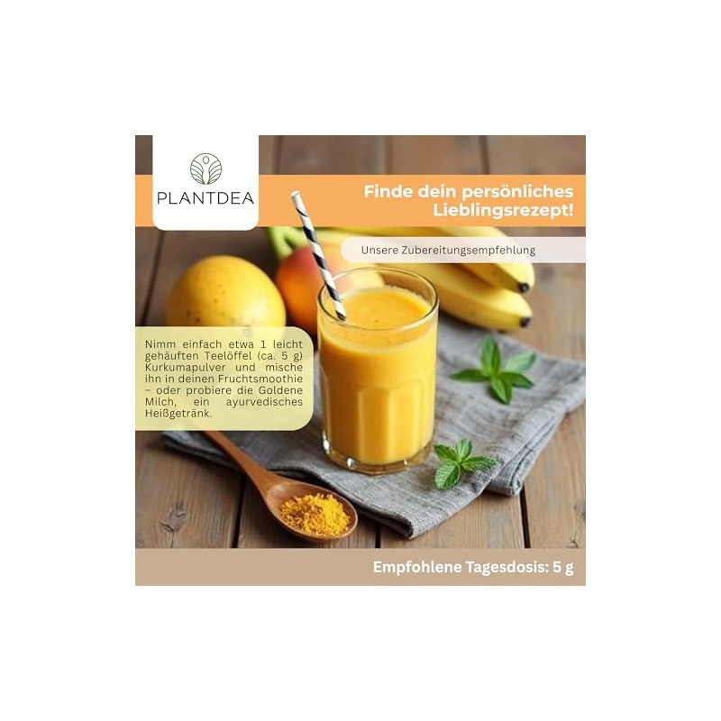 PlantDEA, Organic Turmeric Powder (500 g), 100% Organic Turmeric Powder,