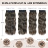 4PCS Clip in Hair Extensions Honey Blonde Mixed Chestnut Brown