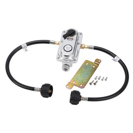 MEASUREMAN 2-Stage Auto Changeover RV Propane Regulator with Two 12-Inch Pigtail Hoses, LP Gas Regulator for Campers, Trailers, and Motorhomes