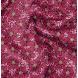 Soimoi African Print - Pink, Canvas Fabric Material - 56 Inch Wide, 1 Meter, Unstitched Fabric for Upholstery, Bags, Workwear and Outdoor Gear.