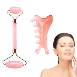 OHREN 2pcs Gua Sha Edelstahl Guasha Stein Gesichtswerkzeug Metall Lymphdrainage Massageschaber für Gesicht, Augen, Hals, Körper Hautpflege Geschenk (Neu 4 in 1)