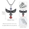 CRWENG Eagle Necklace for Men Sterling Silver American Flag Cross