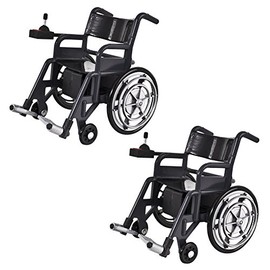 Set of 2 Plastic Toy Wheelchairs for Action Figures, Dioramas, Models