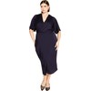 City Chic Women's Plus Size Soft Ruffle Dress, Navy, 14