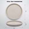 11" Concrete Coffee Table Tray, Cream Round Decorative Tray for