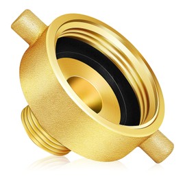 Brass 2-1/2" NST/NH Female x 3/4" GHT Male Hydrant Adapter - Connects Fire Trucks & Hoses to Nozzles