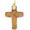 GlassOfVenice Murano Glass Venetian Reflections Cross Pendant - Purple Gold