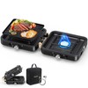 OGERY 2-Burner Foldable Camping Stove with Griddle (Textured & Smooth)