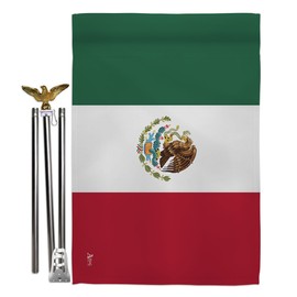 Copa America 2024 Mexico Flag Eagle Pole Kit 6 FT Bandera para Mexican Decor Stand Set FIFA Sports Fan Gifts World Cup 2026 Wall Tapestry Football Soccor League Patriotic Decorations Made in USA