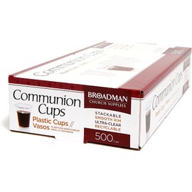 BROADMAN CHURCH SUPPLIES Plastic, Disposable, Recyclable Communion Cups, 500 Count