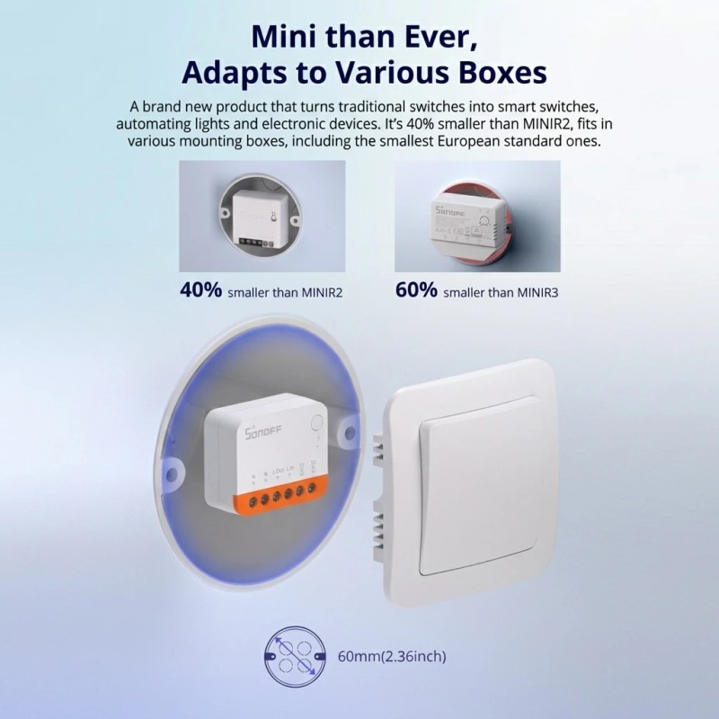Sonoff Mini Extreme Minir4 WiFi Smart Switch Super Tiny Size