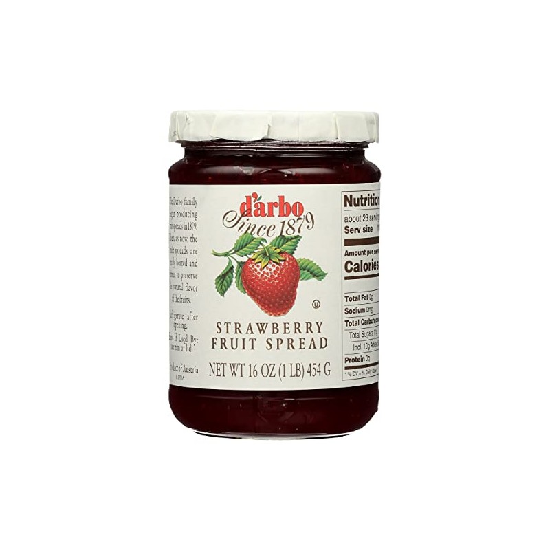 D'arbo all Natural Fruit Spread, Strawberry 16 oz (Pack of