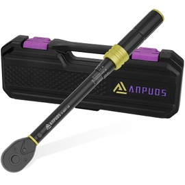 ANPUDS 3/8-Inch Drive Click Torque Wrench, 5-45 Ft-Lb/6.8-61 Nm, Dual-Direction, Lightweight Aluminum 72-Tooth Dual Range Scales Torque Wrench for Bike, Motorcycle, Car