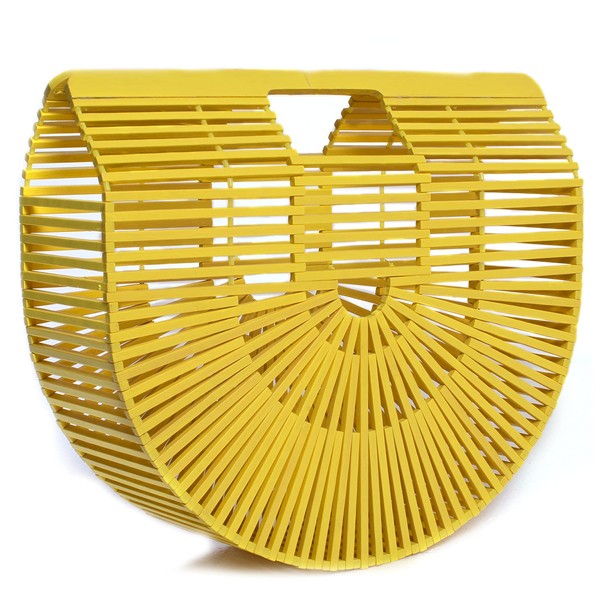 RULER TRUTH Women's Bamboo Handbag by Handmade Straw Bag,Tote Bamboo